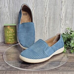 Earth Origins Eclipse Elin Blue Perforated Slip On Comfort Shoes Women's 9.5W